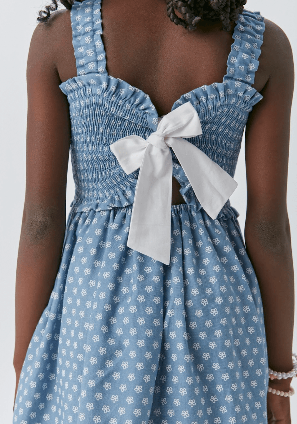 Vestido Jeans com Estampa Midi com Lastex 1+1 - Gracia