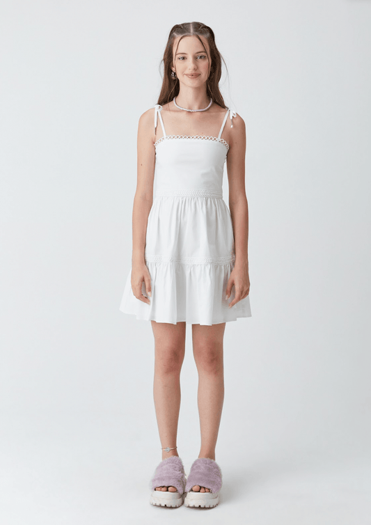 Vestido Tricoline com Renda Two In - Gracia