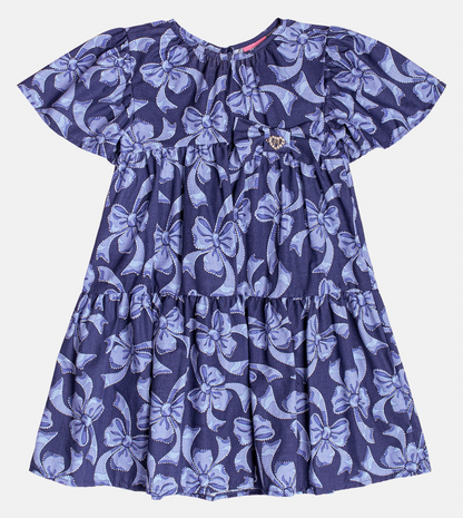 Vestido Infantil Laços Blue - Momi