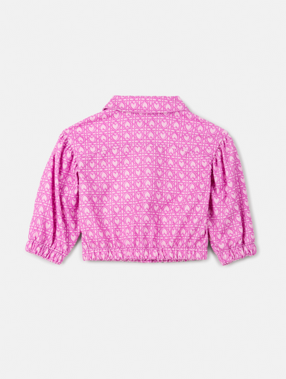 Conjunto Infantil Jaqueta, Blusa e Bermuda Corações Trancados - Animê