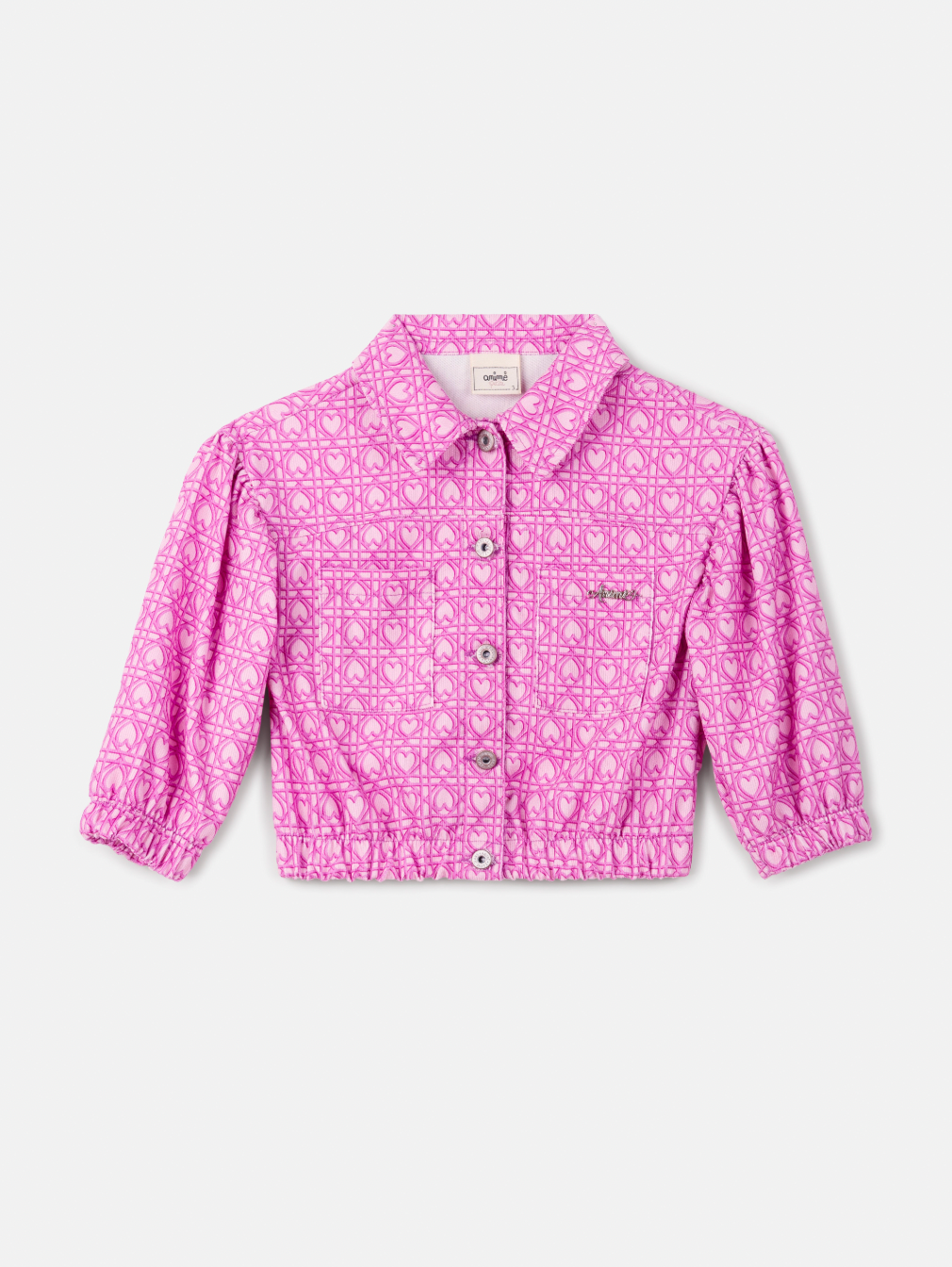 Conjunto Infantil Jaqueta, Blusa e Bermuda Corações Trancados - Animê
