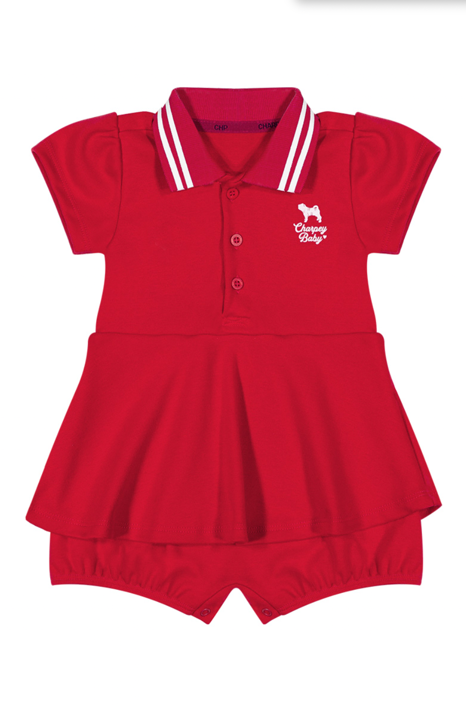 Macaquinho Bebê Suedine Vermelho - Charpey