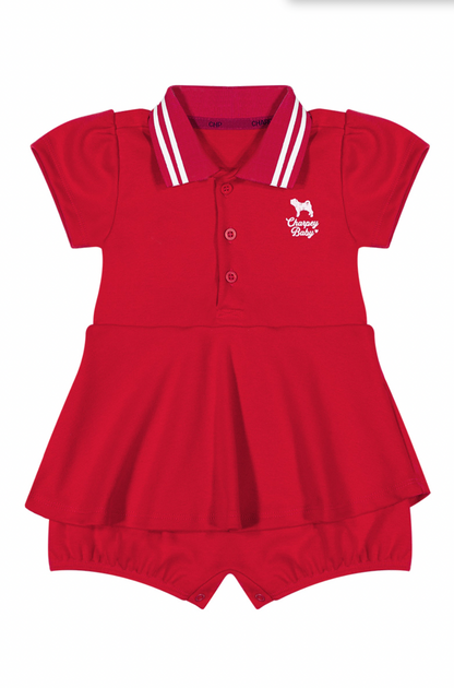 Macaquinho Bebê Suedine Vermelho - Charpey