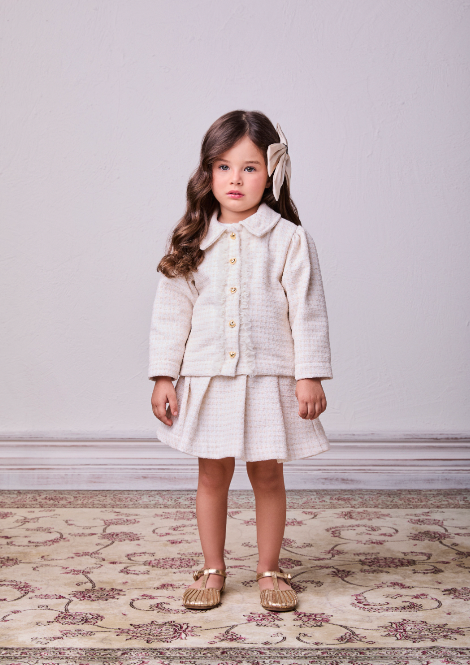 Conjunto Infantil Blusa e Saia-shorts Tweed - Animê