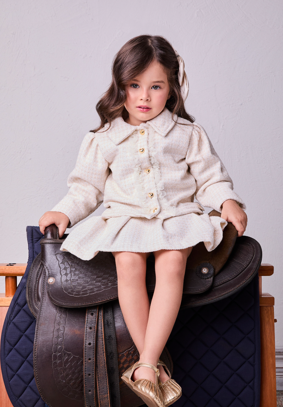 Conjunto Infantil Blusa e Saia-shorts Tweed - Animê