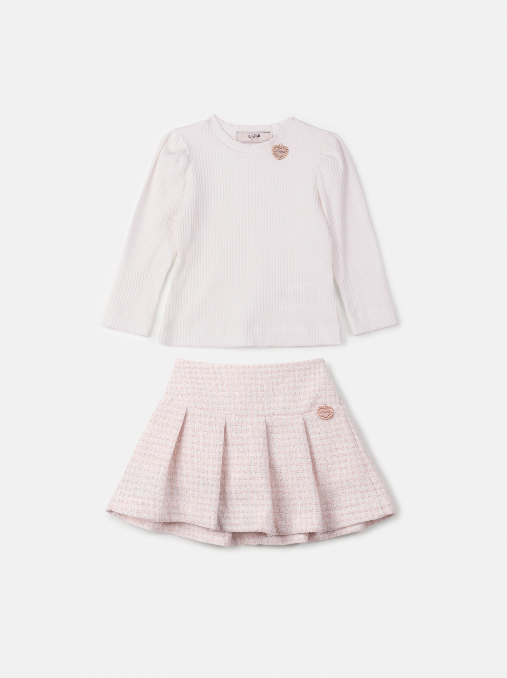 Conjunto Infantil Blusa e Saia-shorts Tweed - Animê
