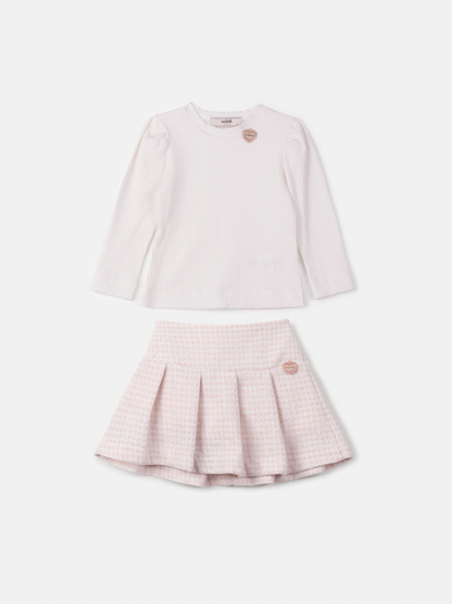 Conjunto Infantil Blusa e Saia-shorts Tweed - Animê