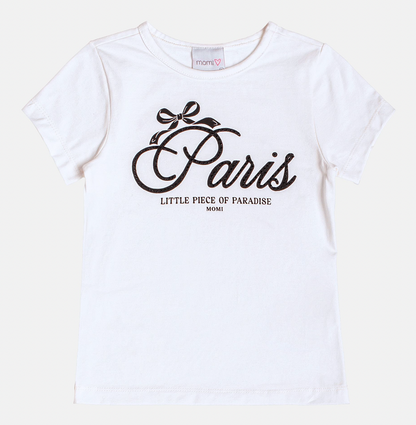 Conjunto Infantil Paris Blusa e Saia Tule Flores - Momi