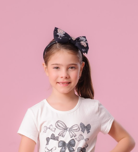 Arquinho Infantil Laço Puffer Ursas e Laços - Pituchinhus