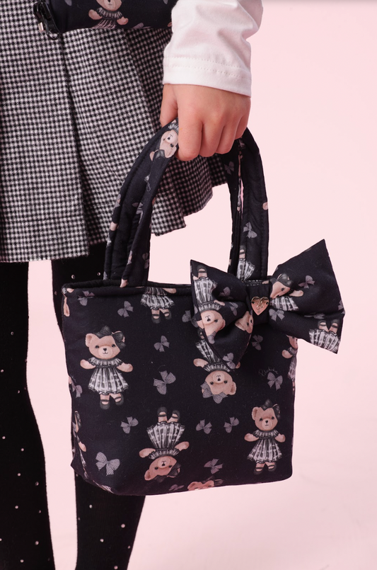 Bolsa Infantil Puffer Ursinhas e Laços Xadrez - Pituchinhus PRÉ-VENDA