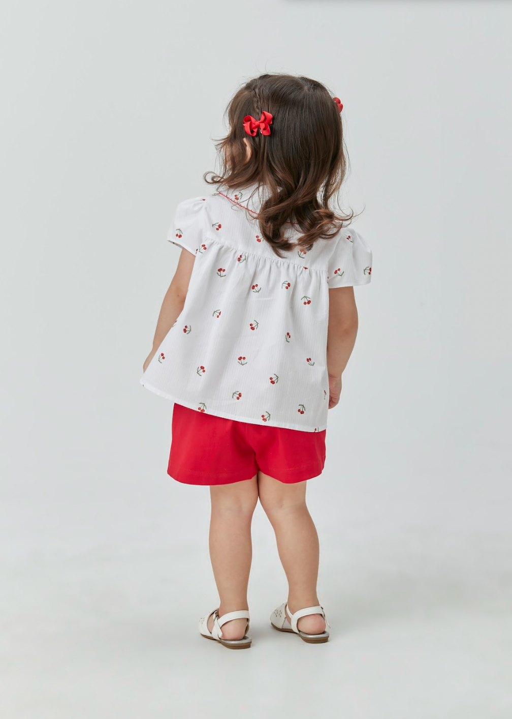 Conjunto Infantil Bata Cerejinha e Shorts Sarja Acetinada - Beabá