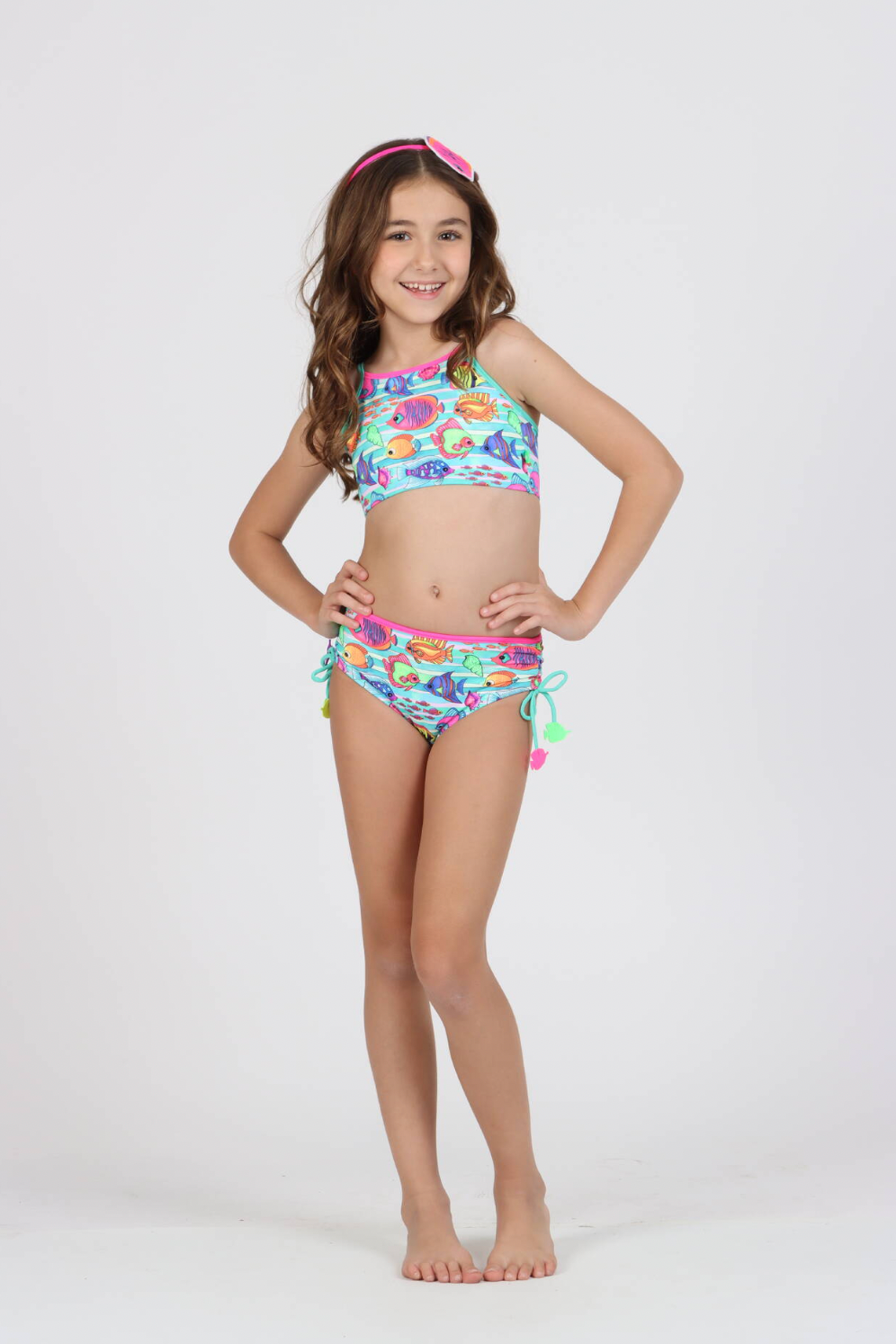 Biquíni Infantil Cropped Laila Aquarela - Siri Kids