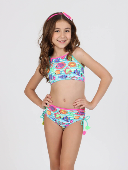 Biquíni Infantil Cropped Laila Aquarela - Siri Kids