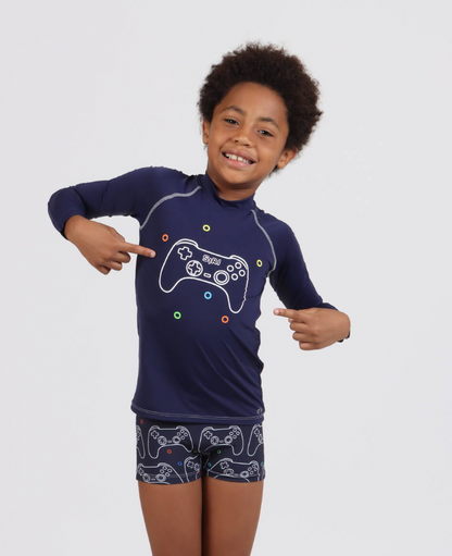 Conjunto Infantil Blusa Proteção UV e Sunga Lucca Play - Siri Kids