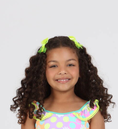Prendedor Infantil Lais Neon Amarelo Fluor - Siri Kids