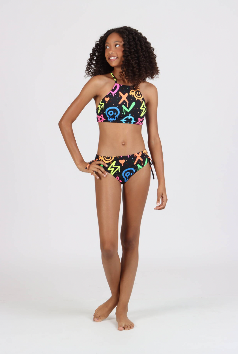 Biquíni Teen Cropped Sofia Grafite - Siri Kids
