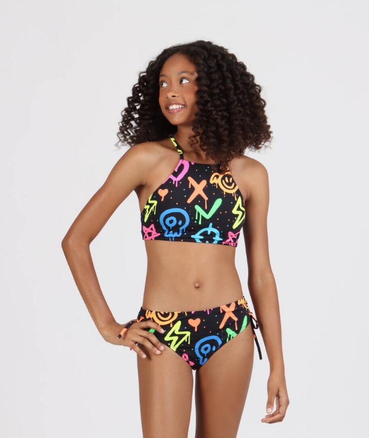 Biquíni Teen Cropped Sofia Grafite - Siri Kids