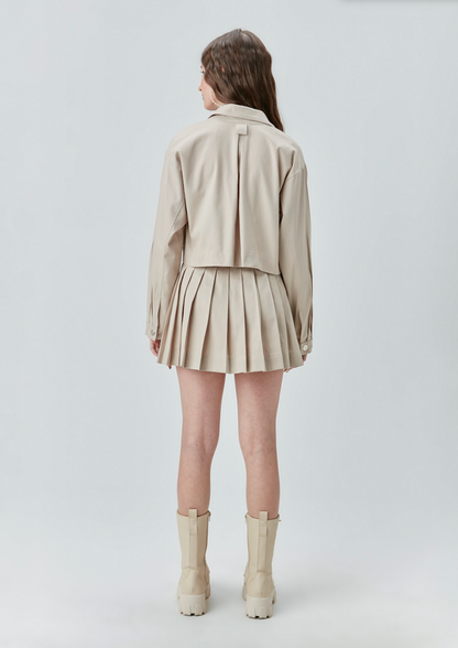 Casaco Cropped Teen Sarja de Algodão Areia - Two In
