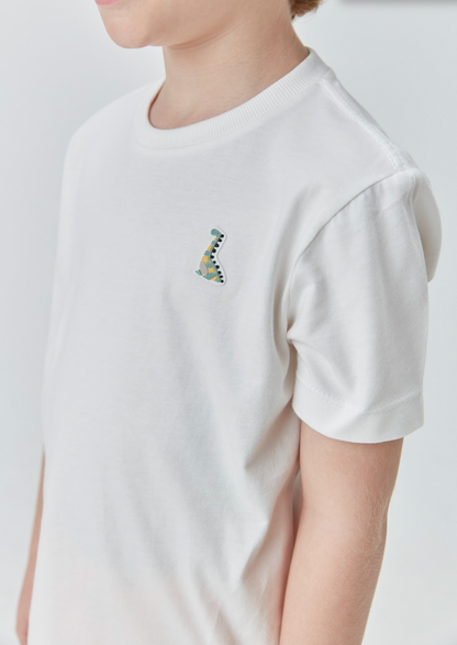 Conjunto Infantil Camiseta Dino e Bermuda Oxford Peach - Beabá