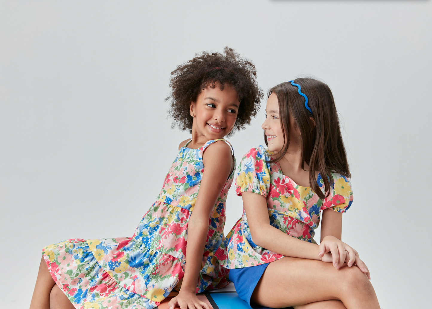 Vestido Infantil Tricoline Floral Rodado - Beabá