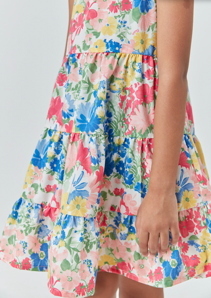 Vestido Infantil Tricoline Floral Rodado - Beabá