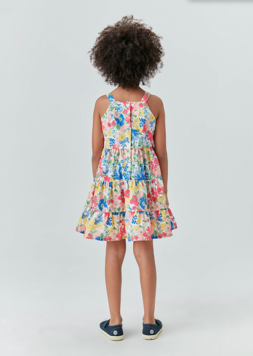 Vestido Infantil Tricoline Floral Rodado - Beabá