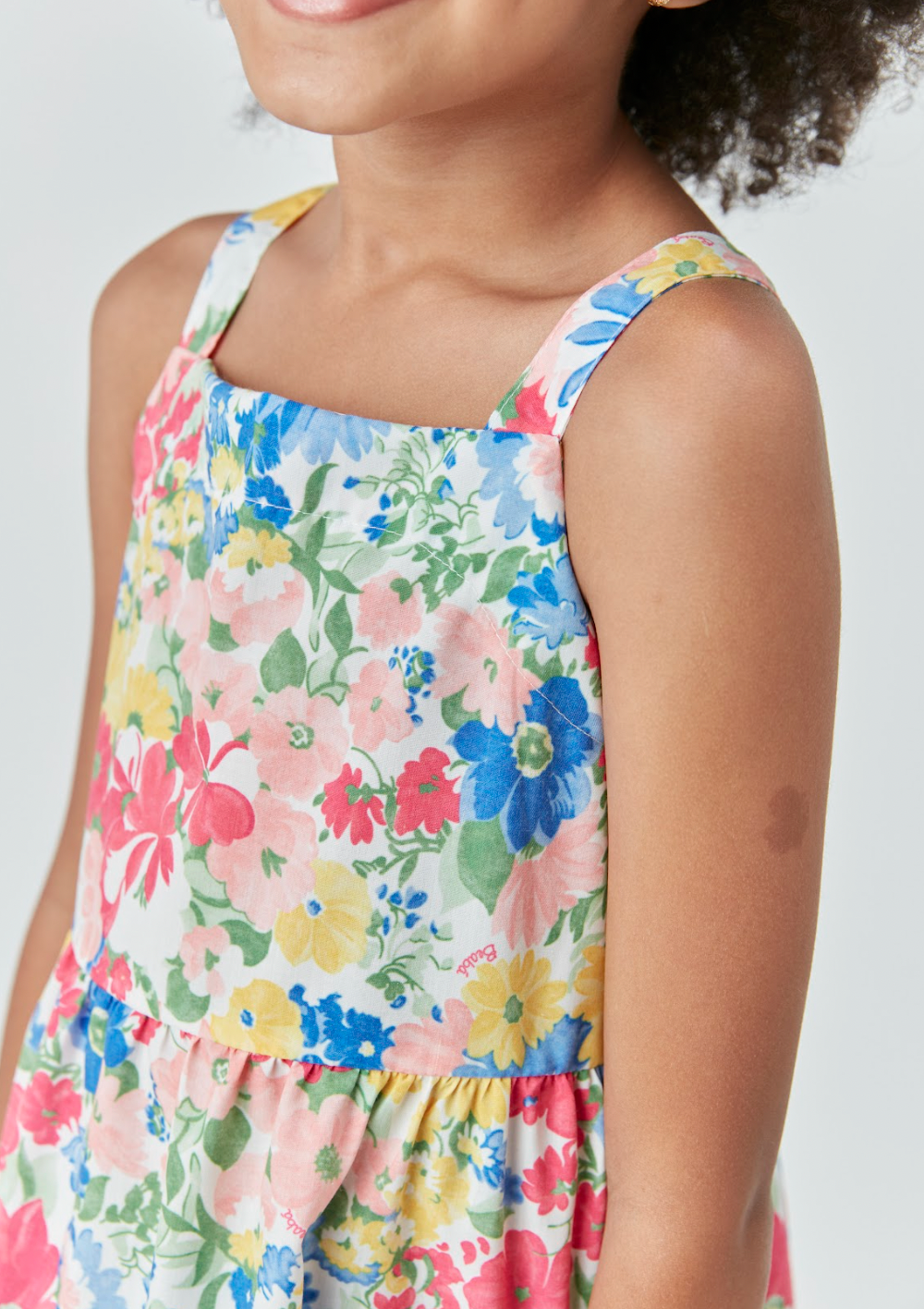 Vestido Infantil Tricoline Floral Rodado - Beabá