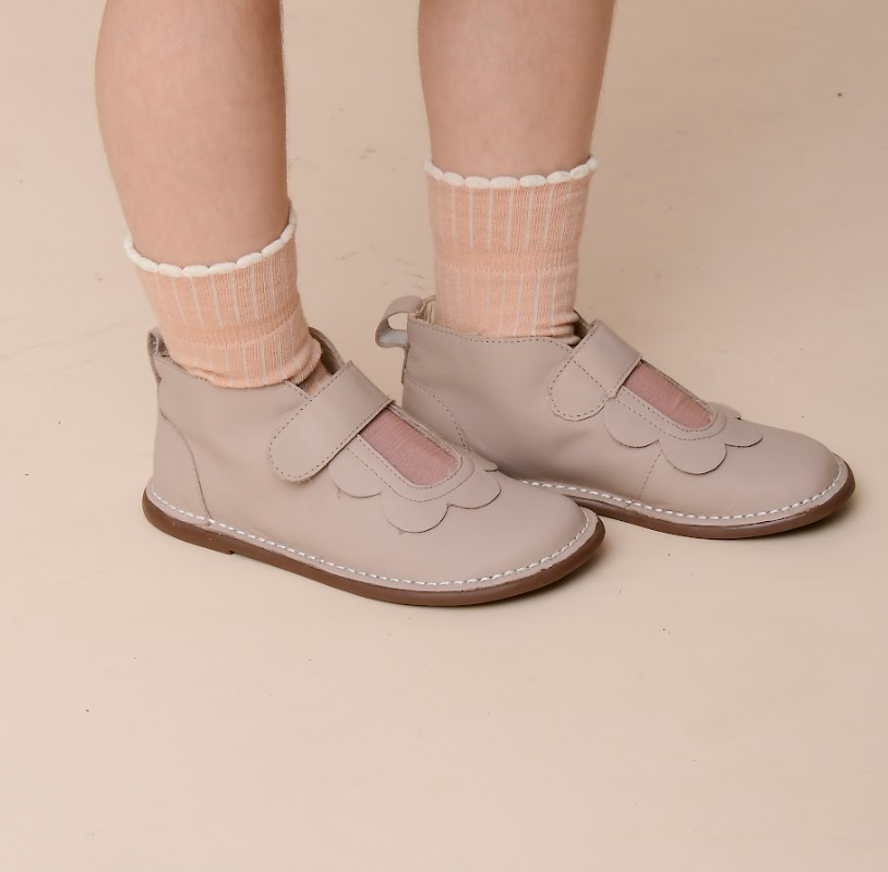Bota Infantil Couro Bem-Me-Quer Rose - Petit Cheval