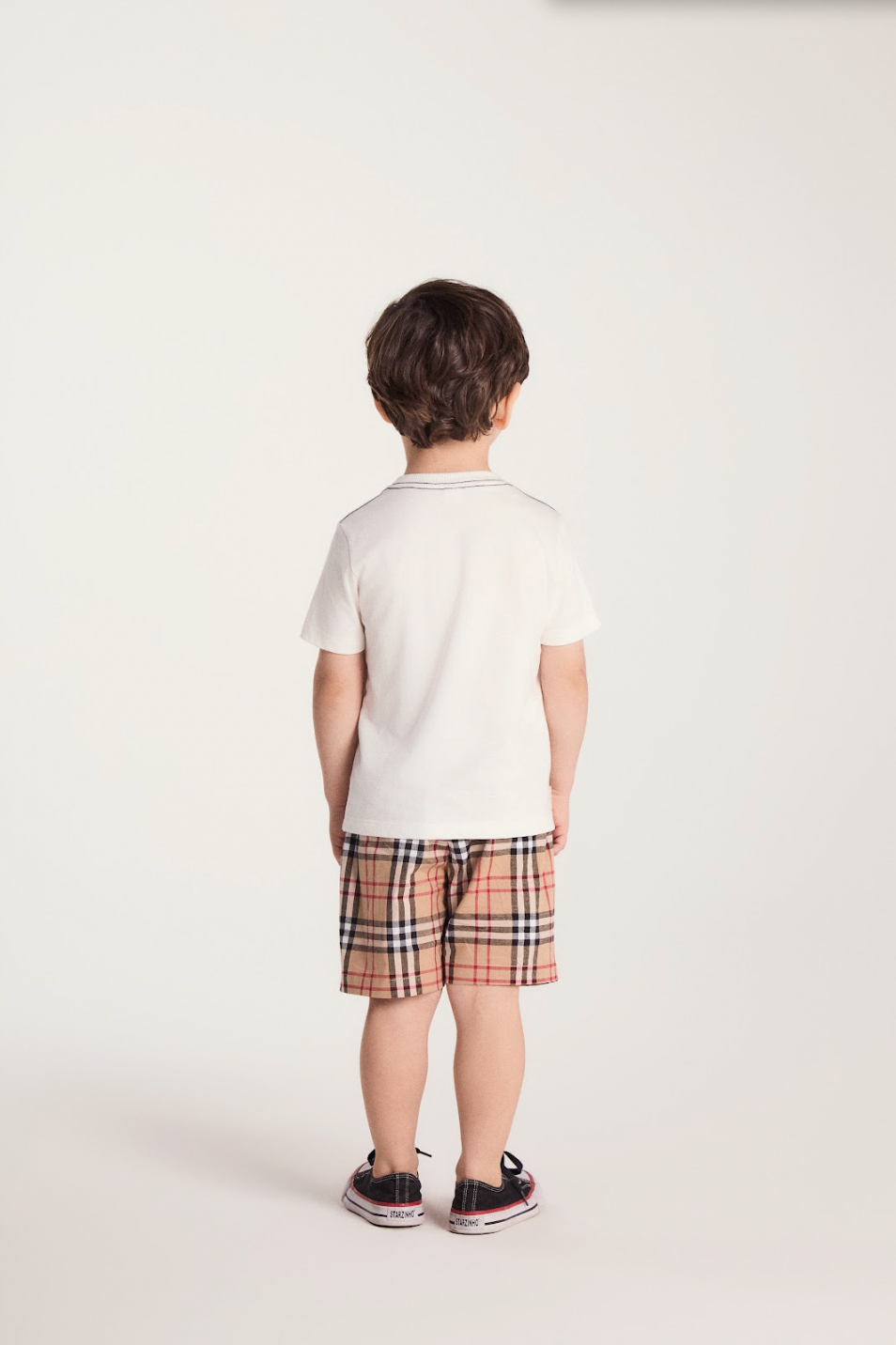 Conjunto Infantil Camiseta Urso e Bermuda Xadrez - Um Mais Um