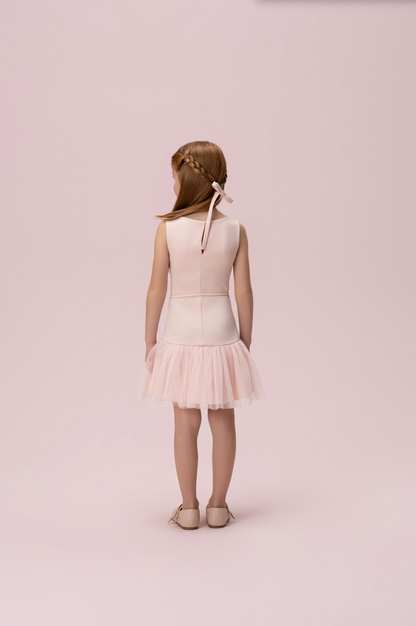 Vestido Infantil Afaiataria com Laço e Tule - Petit Cherie