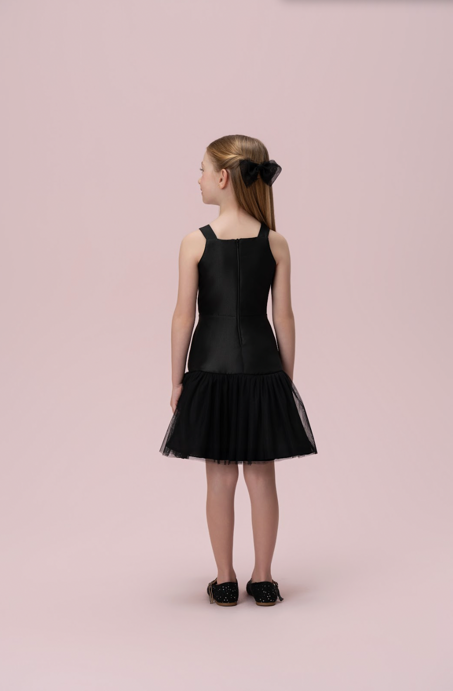 Vestido Infantil Zibeline com Tule e Strass - Petit Cherie