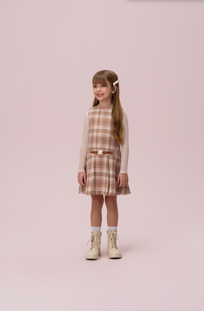 Vestido Infantil Alfaiataria com Cinto - Petit Cherie