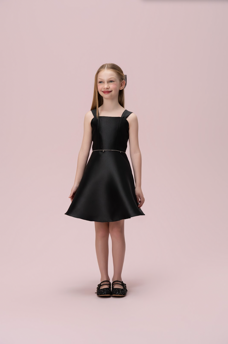 Vestido Infantil Zibeline com Cinto de Corrente - Petit Cherie