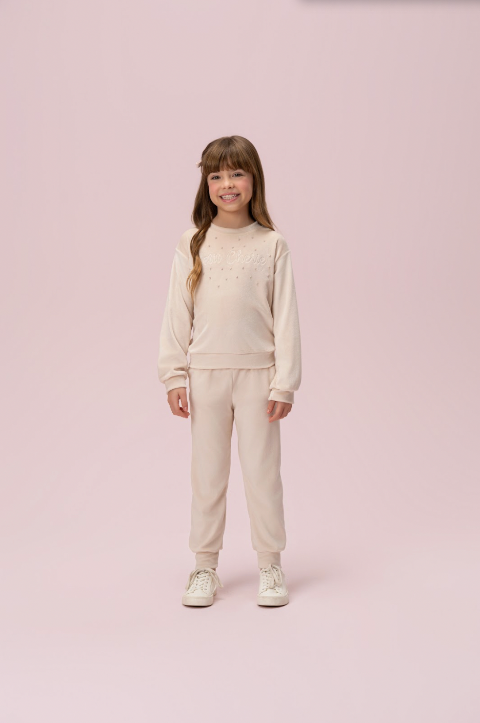 Conjunto Infantil Plush com Pérolas - Petit Cherie