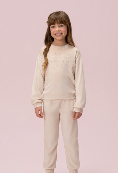 Conjunto Infantil Plush com Pérolas - Petit Cherie