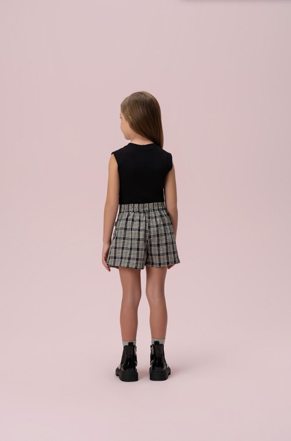 Conjunto Infantil Alfaiataria Blusa e Saia-Shorts - Petit Cherie