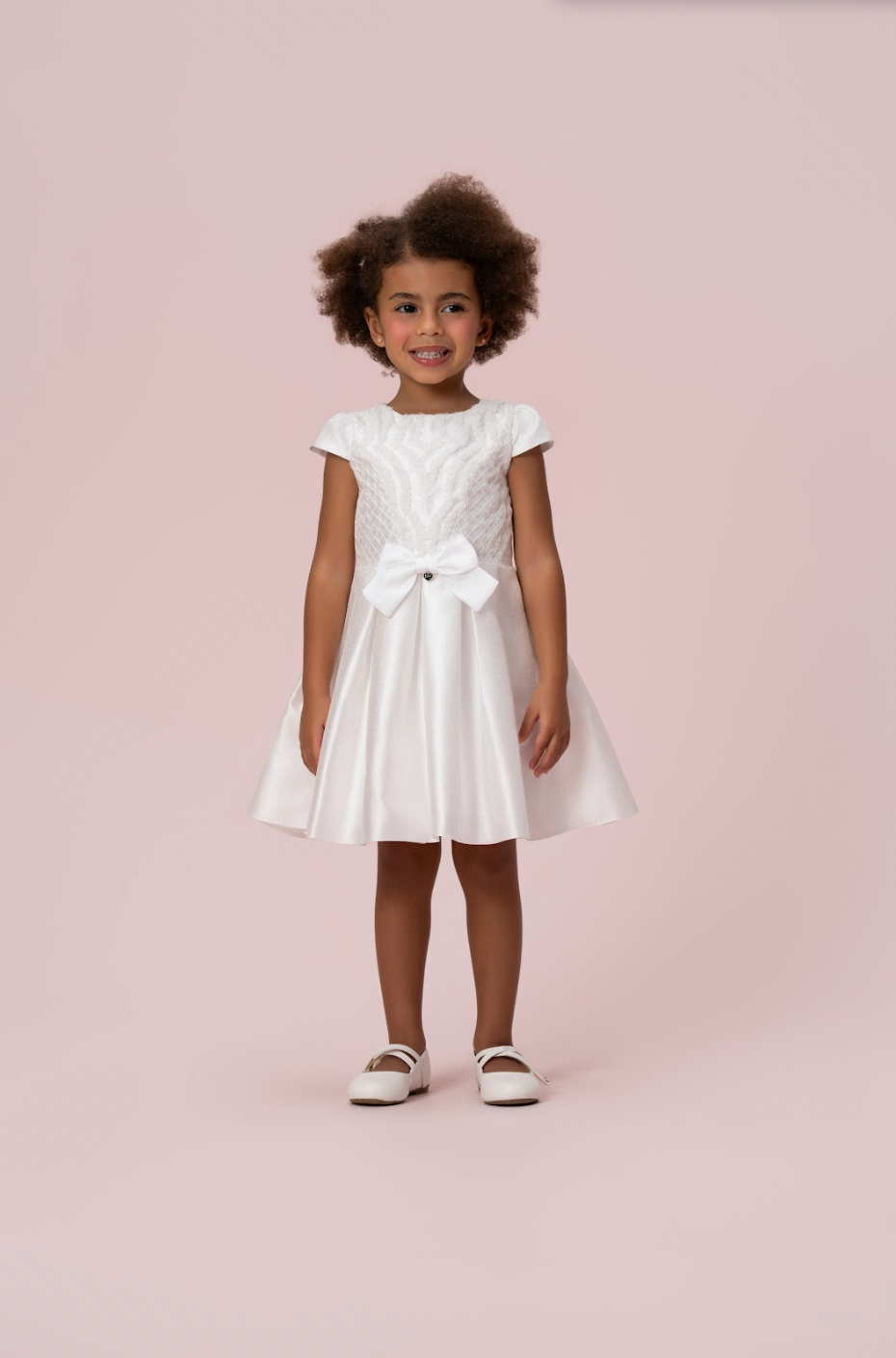 Vestido Infantil Zibeline Branco - Petit Cherie