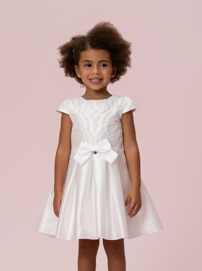 Vestido Infantil Zibeline Branco - Petit Cherie