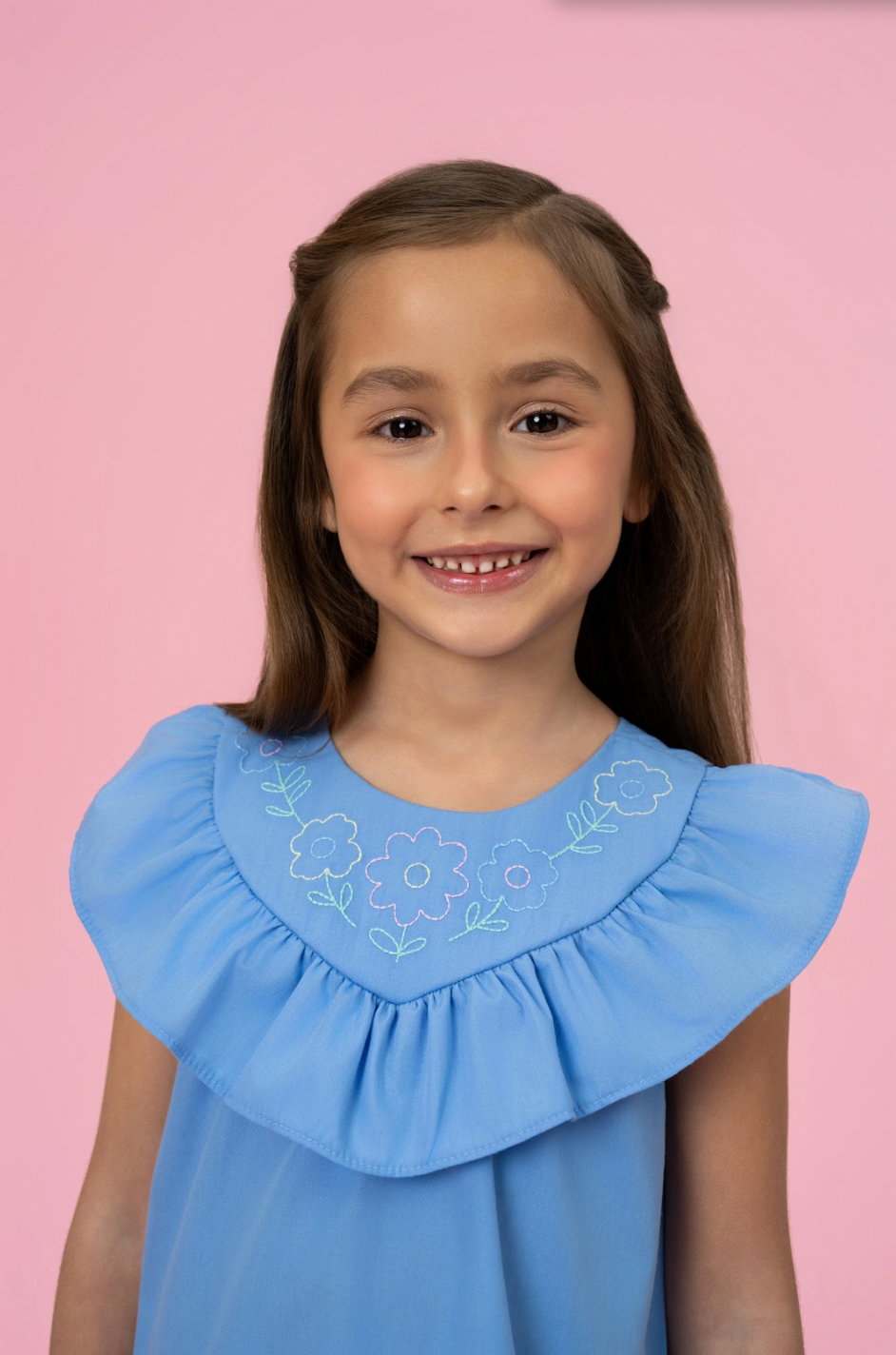Vestido Infantil Tricoline Bordado - Mon Sucre