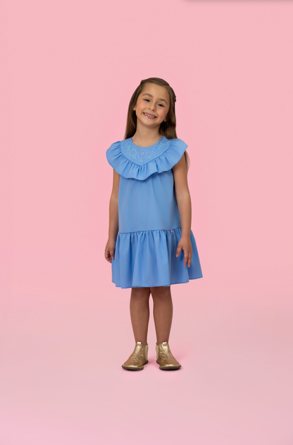 Vestido Infantil Tricoline Bordado - Mon Sucre