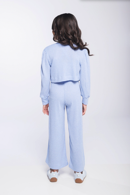 Conjunto Infantil Blusa com Casaco e Calça Azul - Luluzinha