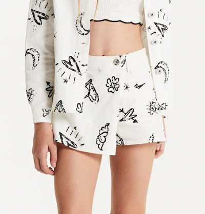 Shorts-saia Teen Sarja Star Off White - Two In