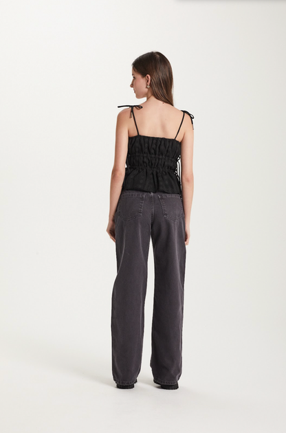 Blusa Teen Cropped Chiffon Bordado  - Two In