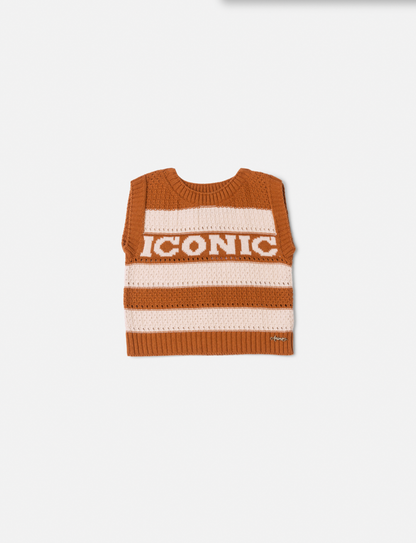 Conjunto Infantil Camisa Gola Babado e Tricot Iconic com Saia Sarja Pregas - Animê
