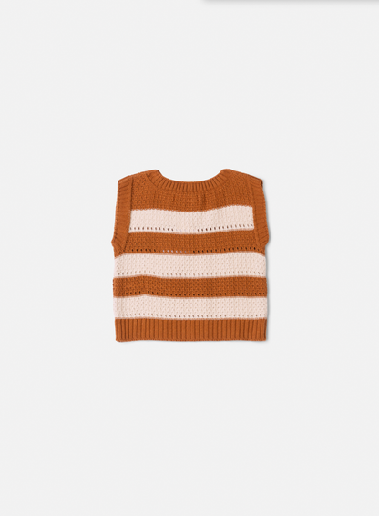 Conjunto Infantil Camisa Gola Babado e Tricot Iconic com Saia Sarja Pregas - Animê