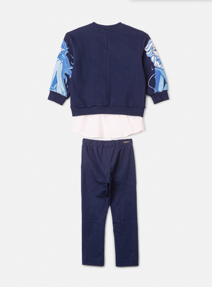 Conjunto Infantil Blusa de Moletom Frozen e Calça legging - Animê