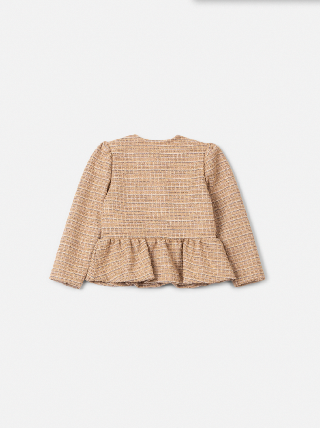 Vestido Infantil no Tweed com Casaco Tweed Bege - Animê