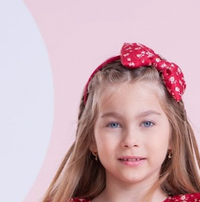 Arquinho Infantil laço Puffer Mini Flores - Pituchinhus PRÉ-VENDA