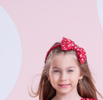 Arquinho Infantil laço Puffer Mini Flores - Pituchinhus PRÉ-VENDA