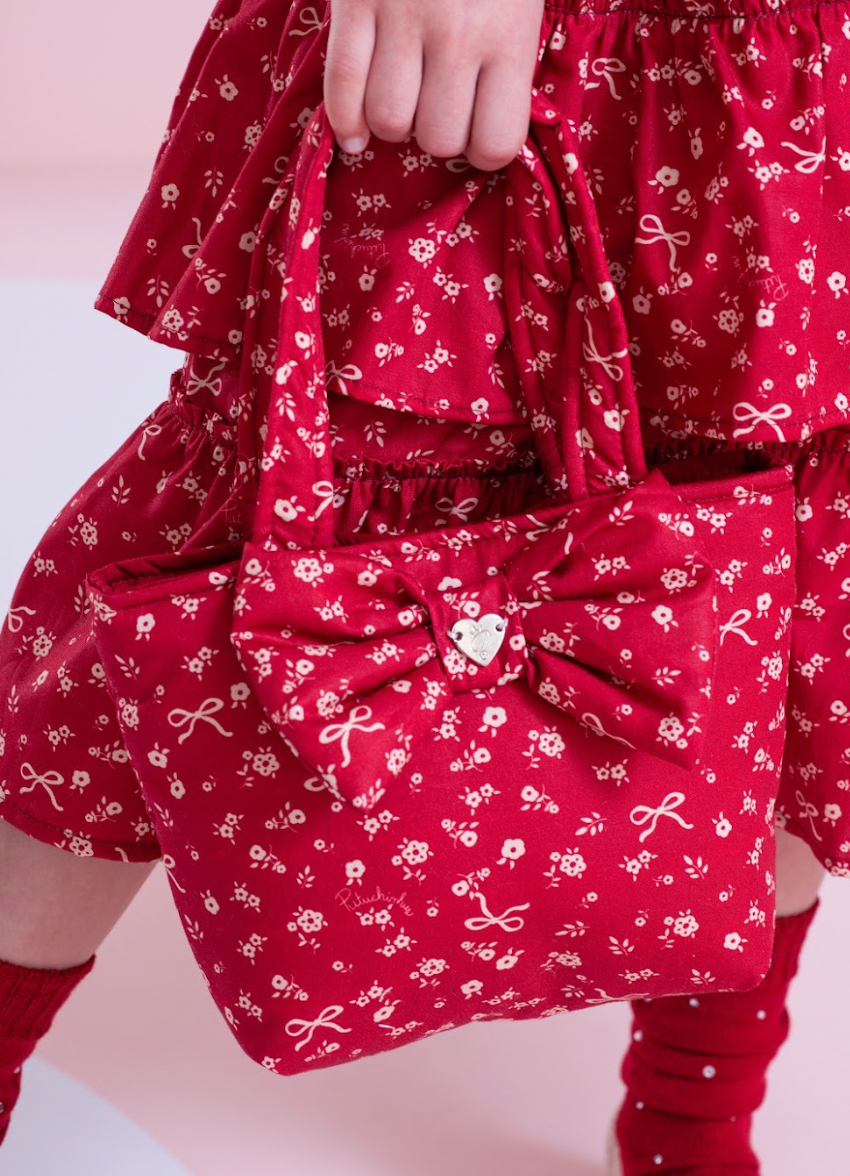 Bolsa Infantil Puffer Laço Laço Mini Flores e Laços - Pituchinhus PRÉ-VENDA